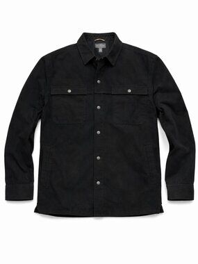 L.L. Bean Signature Black Overshirt Jacket Men’s M Regular Button Front Shirt